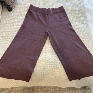 a new day Ribbed Knit Sweater wide leg cropped pant in Mauve